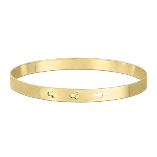 14k Yellow Gold High Polish Keyhole Clasp Bangle (6.00 mm)