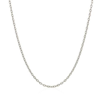 14k White Gold Oval Cable Link Chain (1.50 mm)