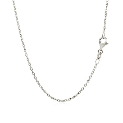 14k White Gold Oval Cable Link Chain (1.50 mm)