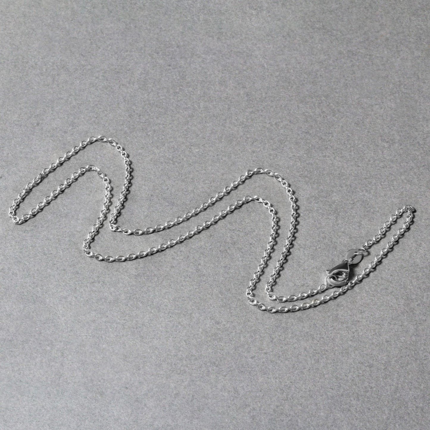 14k White Gold Oval Cable Link Chain (1.50 mm)