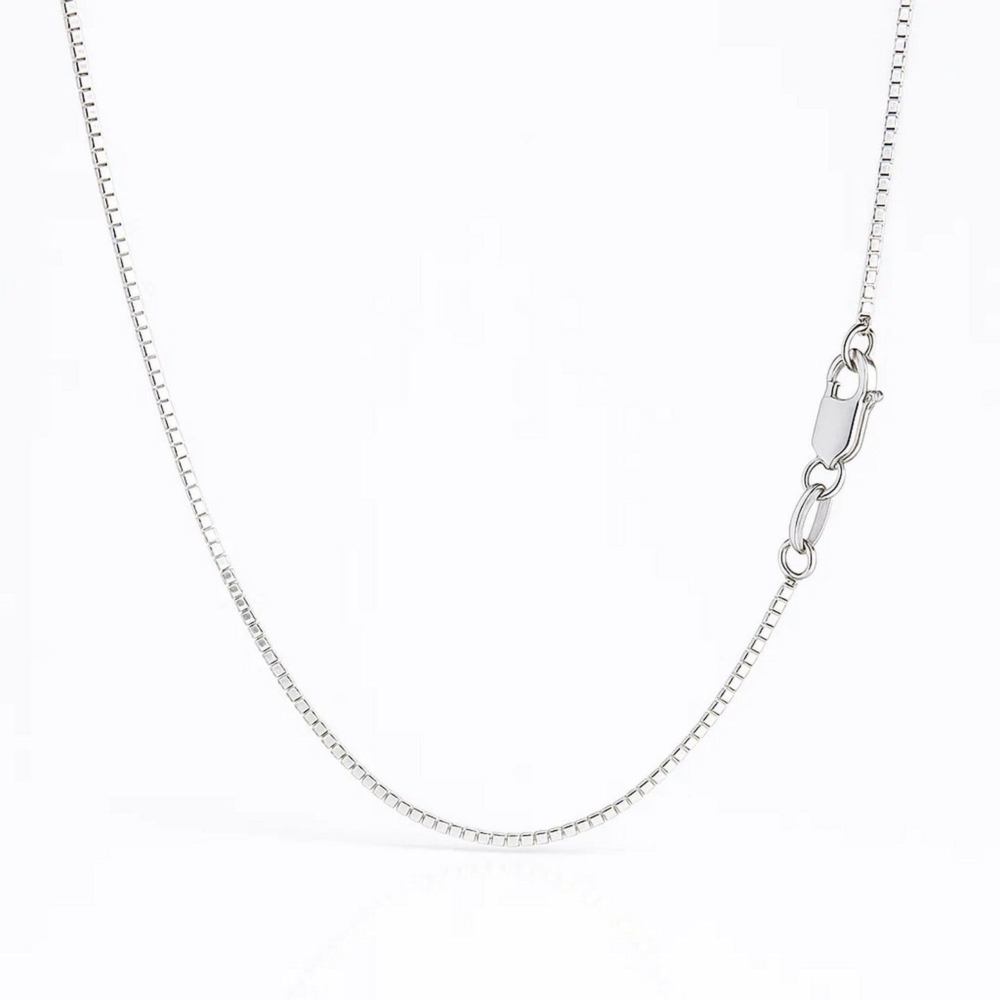14k White Gold Classic Box Chain (0.85 mm)