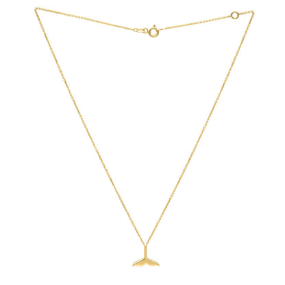 Whale Tail Necklace in 14K Yellow Gold